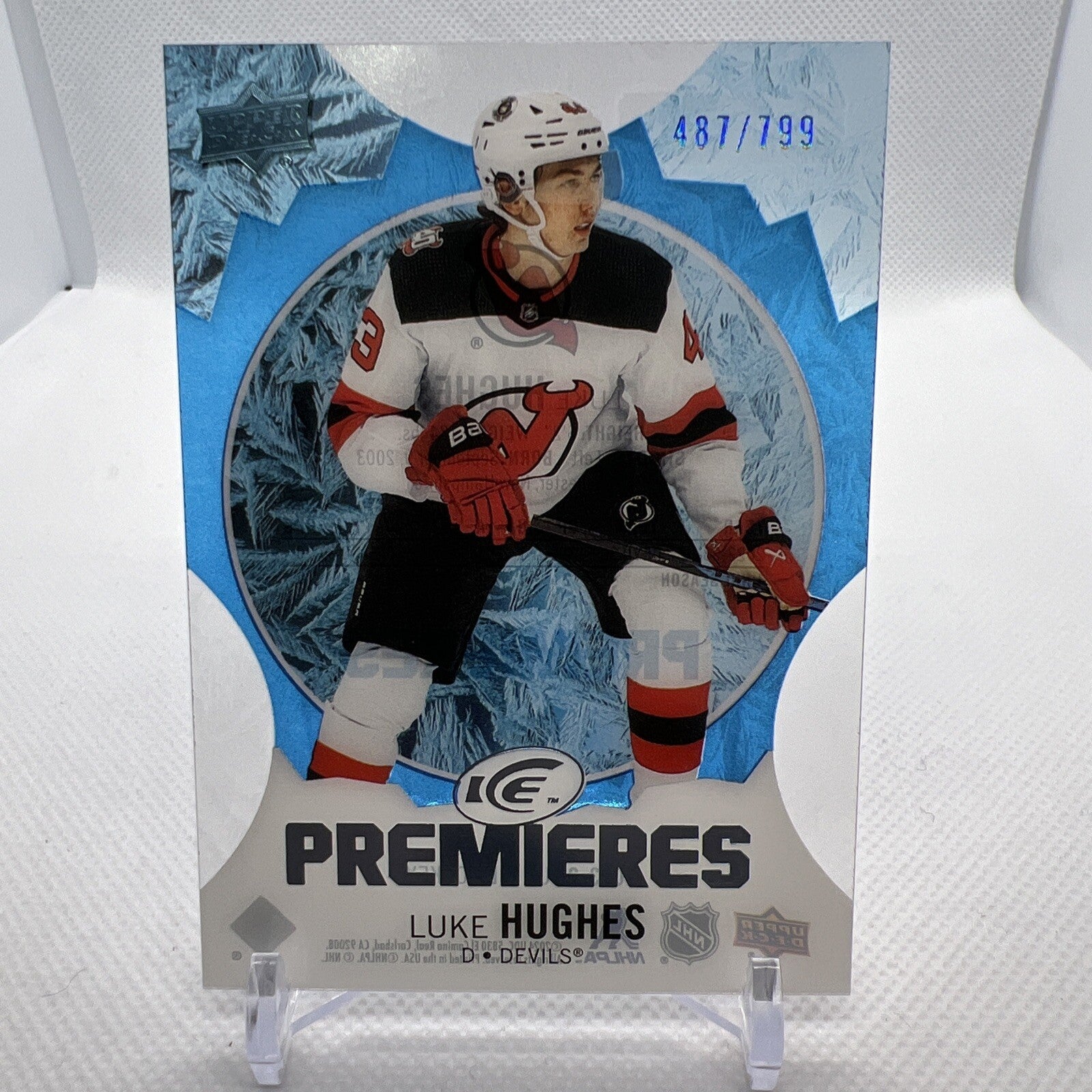Luke Hughes 2023-24 Upper Deck Ice Ice Premieres /799 RC New Jersey Devils