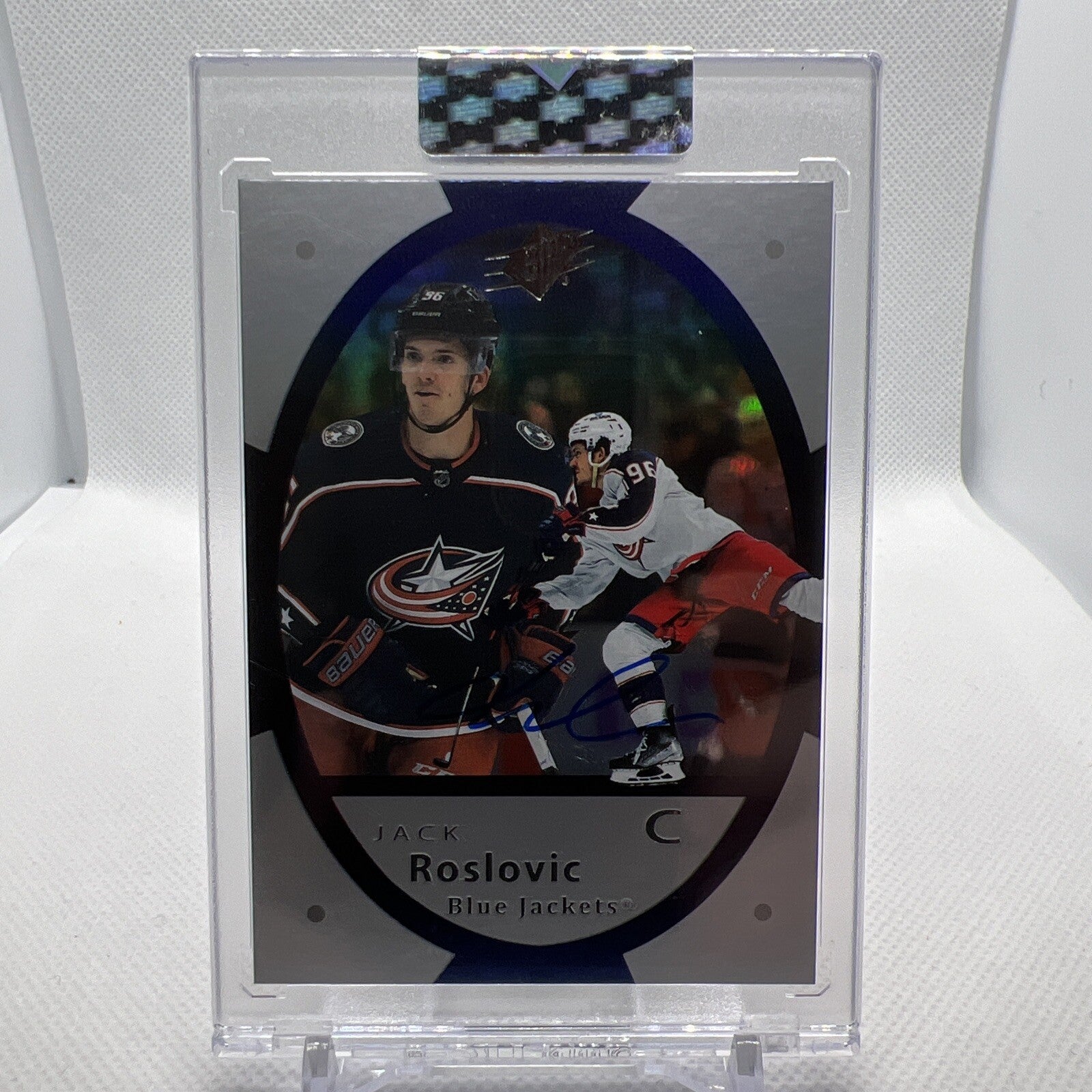 Jack Roslovic 2021-22 Clear Cut Spx Auto #VV-JR Columbus Blue Jackets