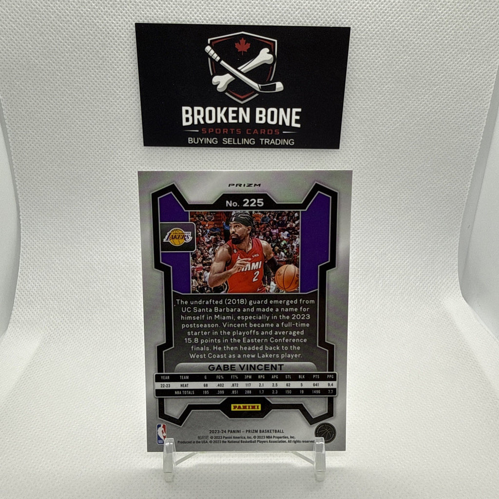 Gabe Vincent 2023-24 Panini Prizm Silver Prizm #225 Lakers