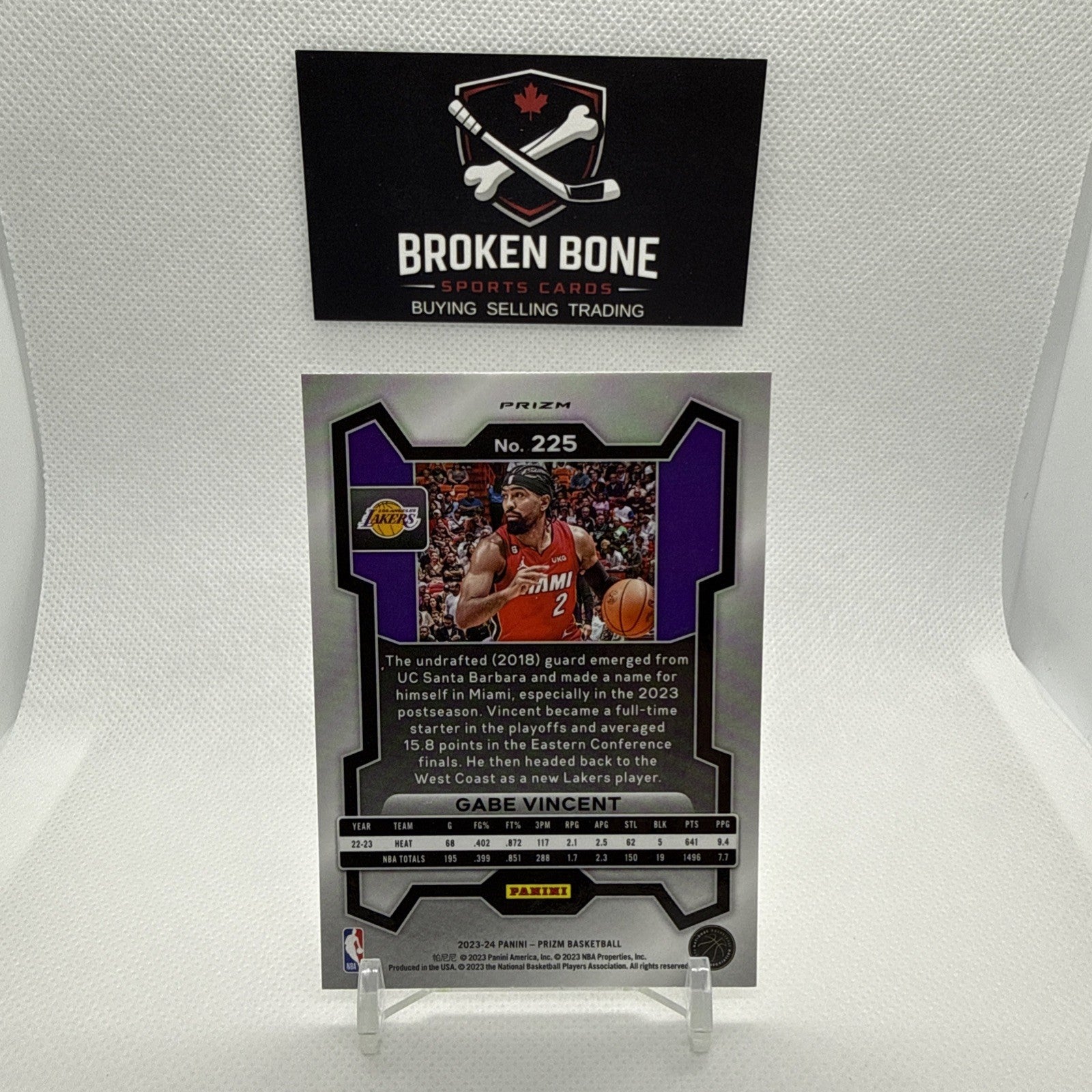 Gabe Vincent 2023-24 Panini Prizm Silver Prizm #225 Lakers