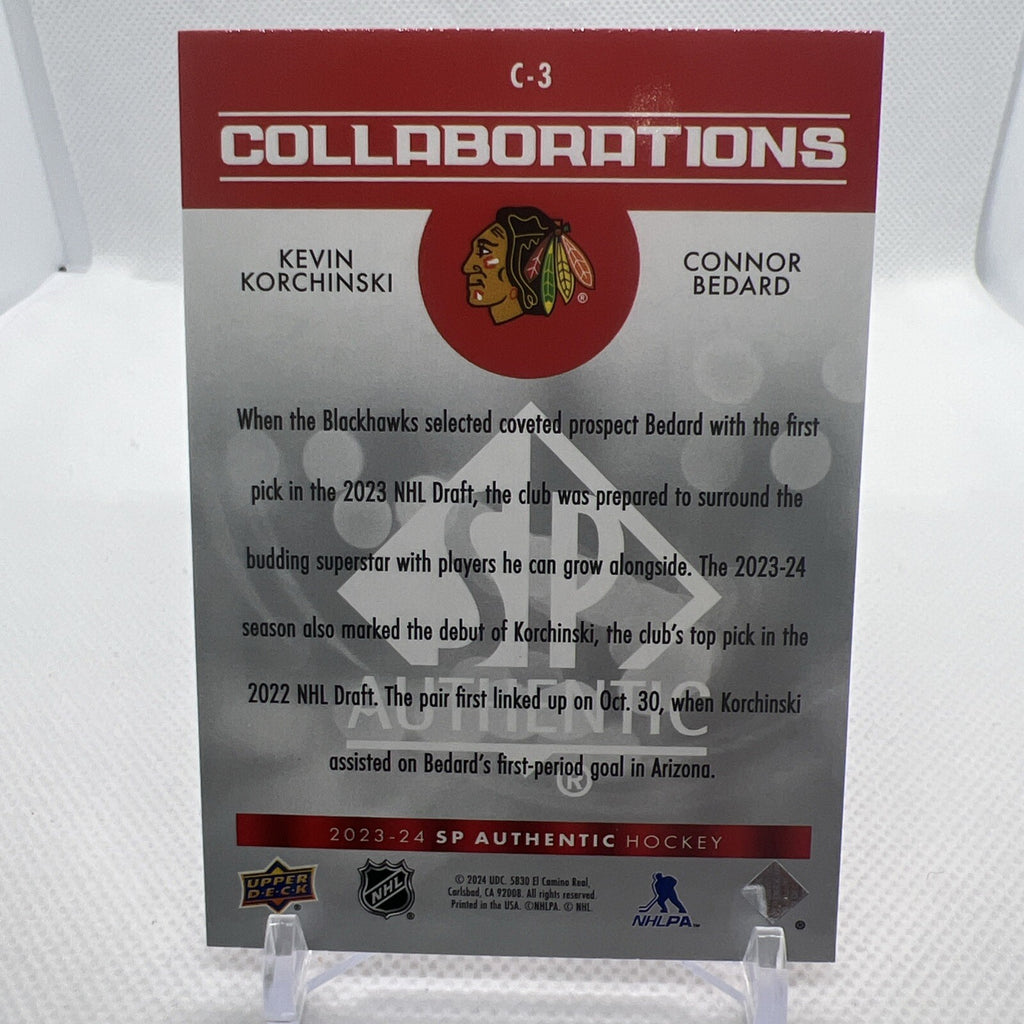 Connor Bedard Korchinski 2023-24 SP Authentic Collaborations Chicago Blackhawks