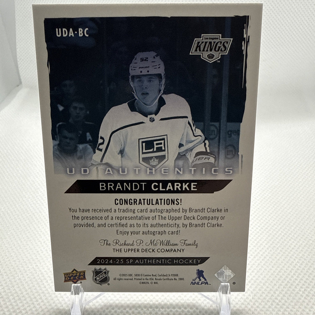 Brandt Clarke 2024-25 SP Authentic UD Authentics Auto Los Angeles Kings
