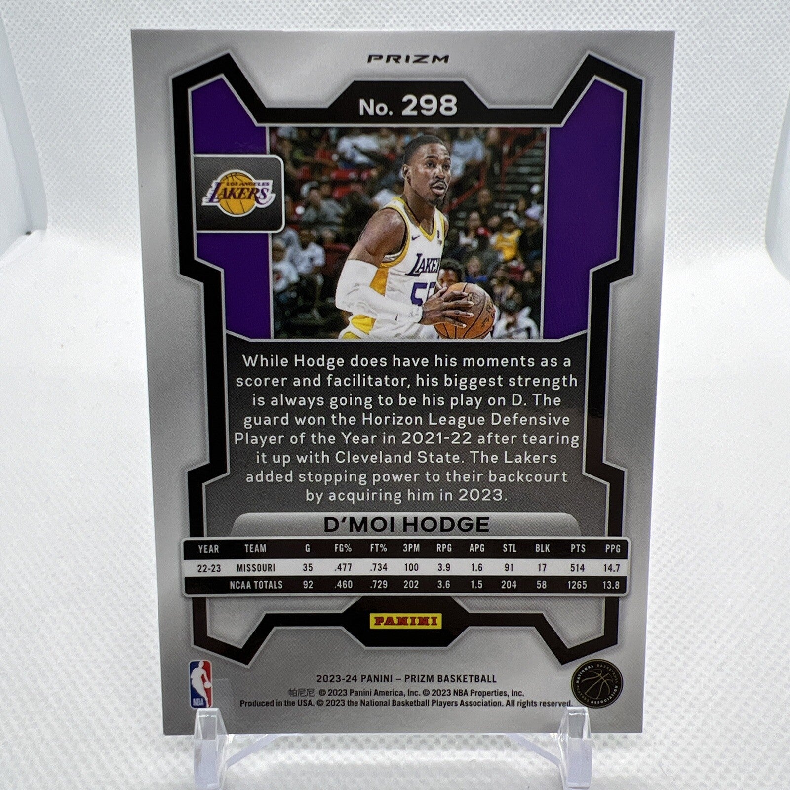 D'Moi Hodge 2023-24 Panini Prizm Green Ice Rookie RC Los Angeles Lakers