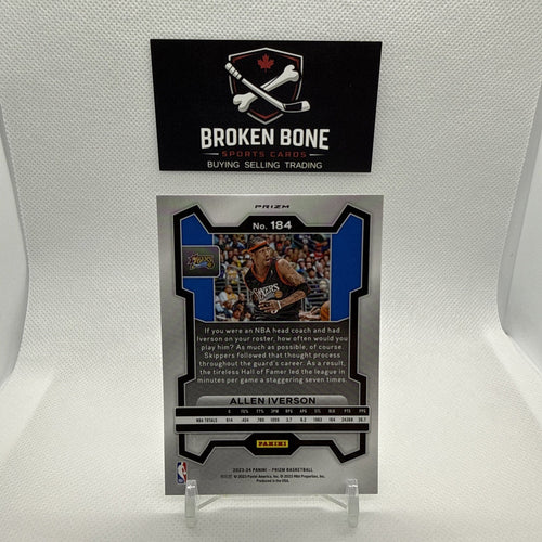 Allen Iverson 2023-24 Panini Prizm Green Cracked Ice SSP #184 76ers