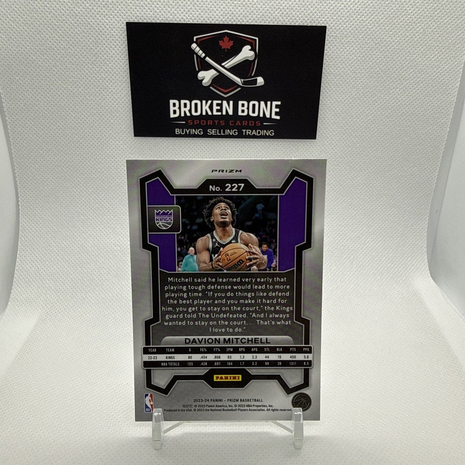 Davion Mitchell 2023-24 Panini Prizm Silver Prizm #227 Kings
