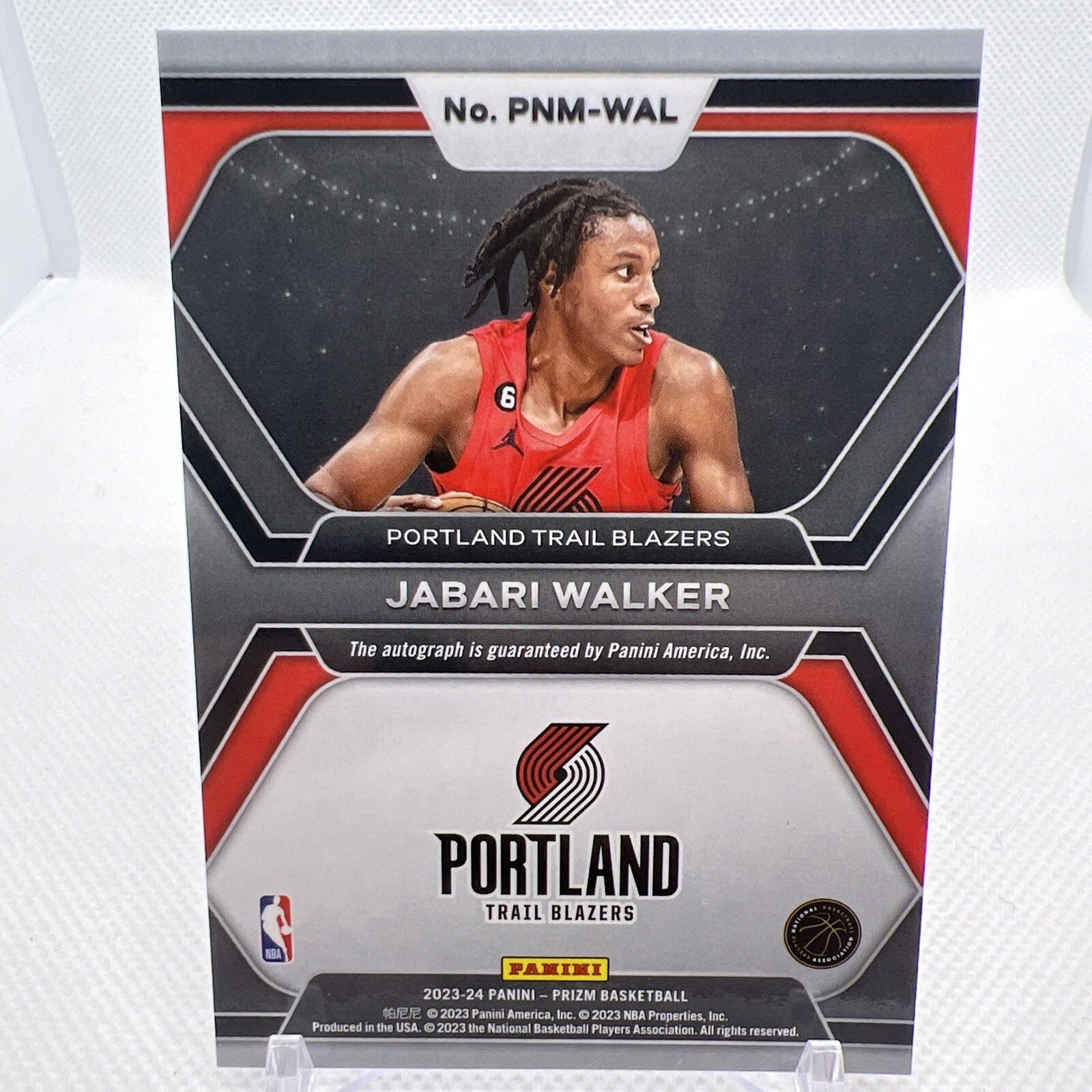 Jabari Walker 2023-24 Panini Prizm Penmanship Portland Trail Blazers