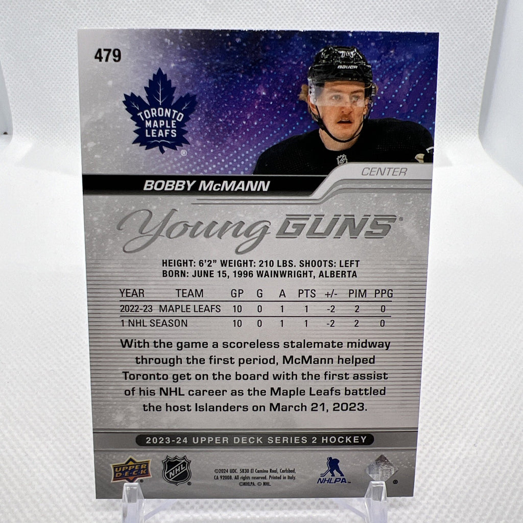 Bobby McMann 2023-24 Upper Deck Young Guns Rookie Toronto Maple Leafs 4 RC
