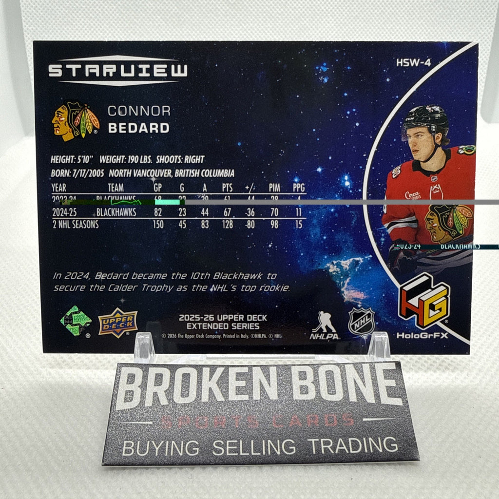 Connor Bedard 2025-26 Upper Deck Starview HoloGrFX SSP Case Hit Blackhawks