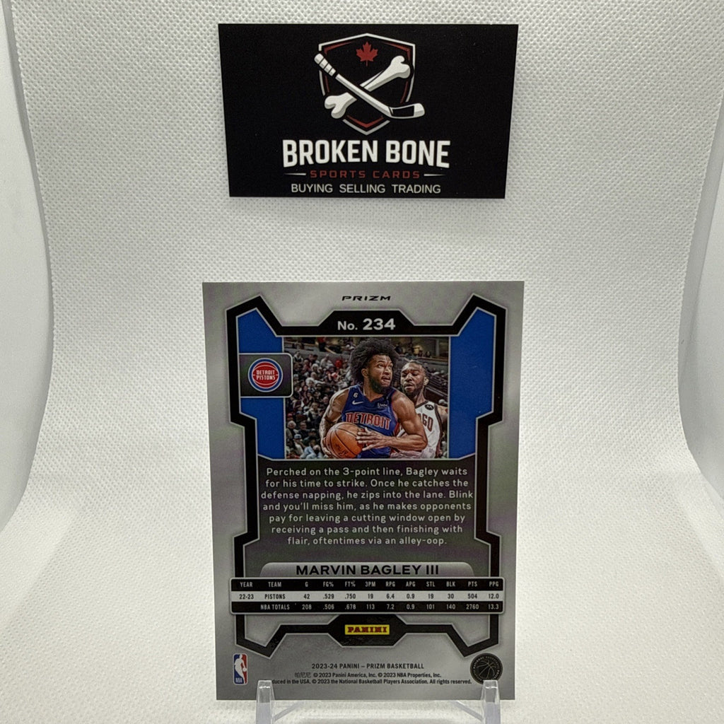 Marvin Bagley 2023-24 Panini Prizm Green Cracked Ice SSP #234 Pistons
