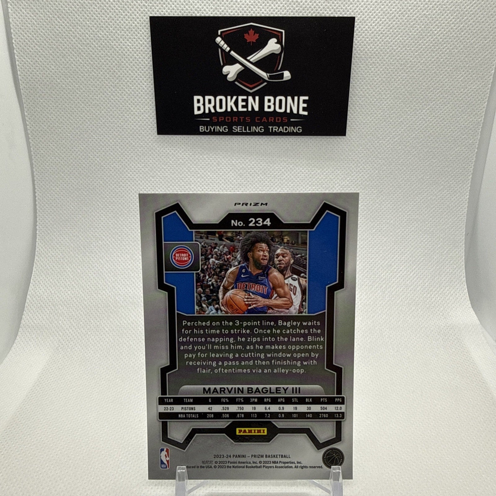 Marvin Bagley 2023-24 Panini Prizm Green Cracked Ice SSP #234 Pistons