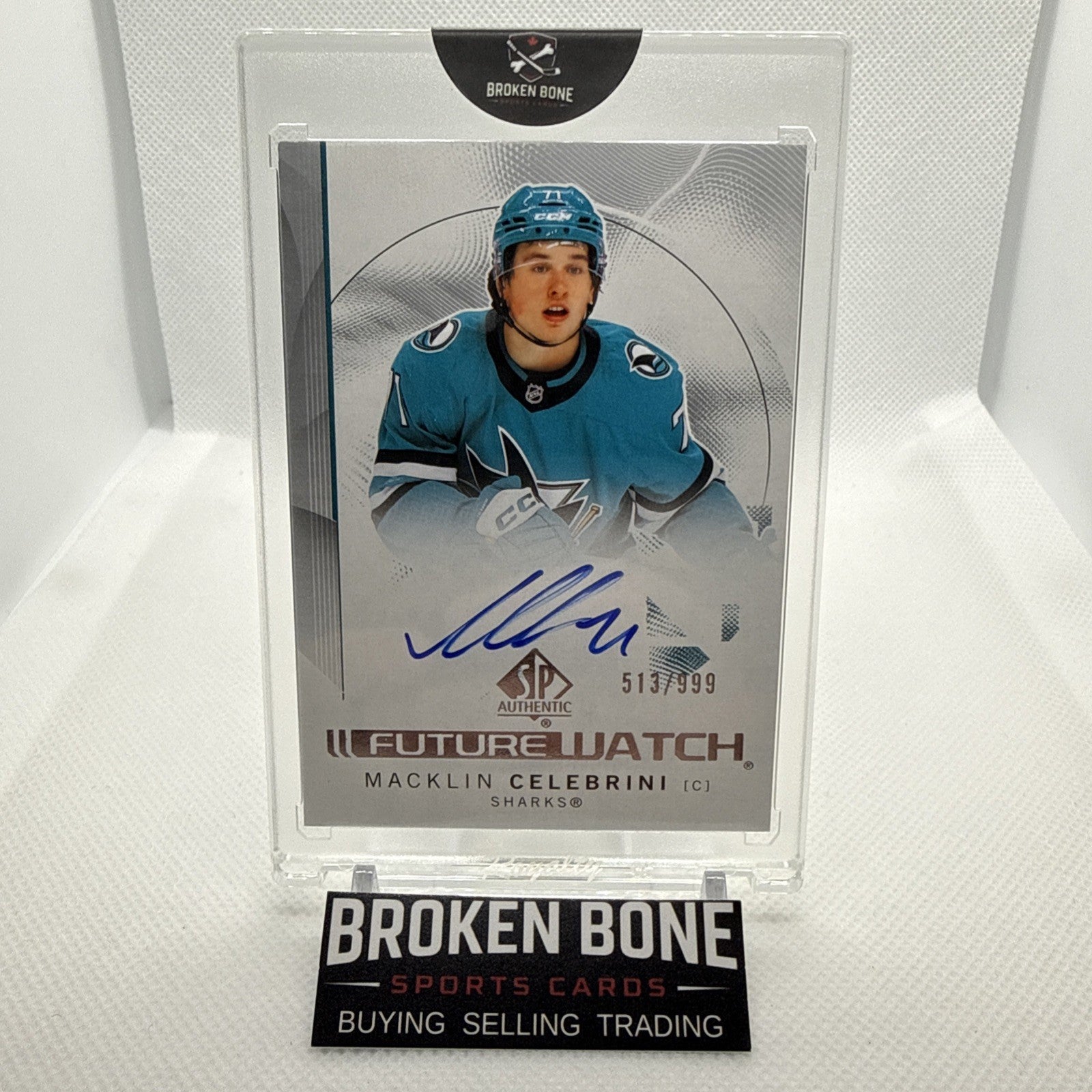 Macklin Celebrini 2024-25 SP Authentic Future Watch Auto Rookie San Jose Sharks