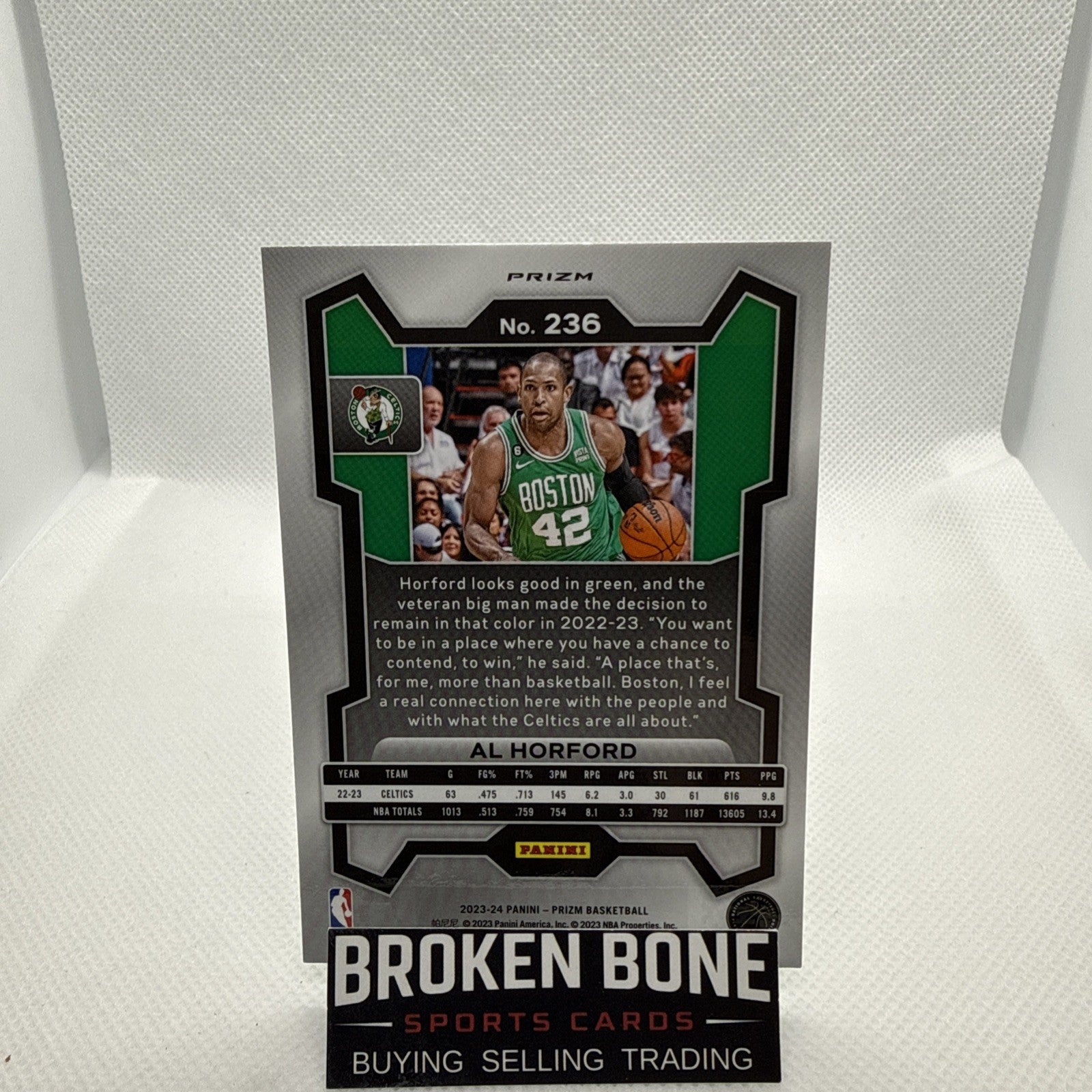 Al Horford 2023-24 Panini Prizm Green Cracked Ice SSP #236 Celtics