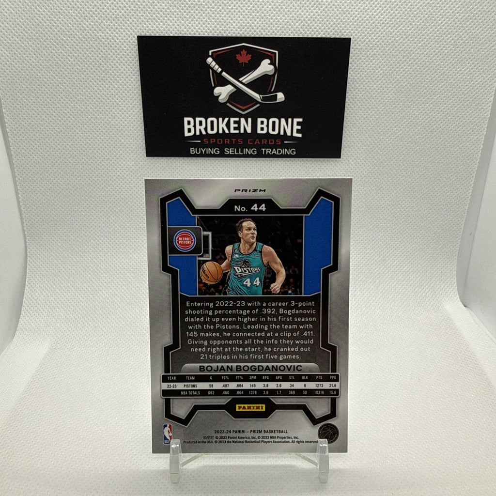 Bojan Bogdanovic 2023-24 Panini Prizm Green Cracked Ice SSP #44 Pistons