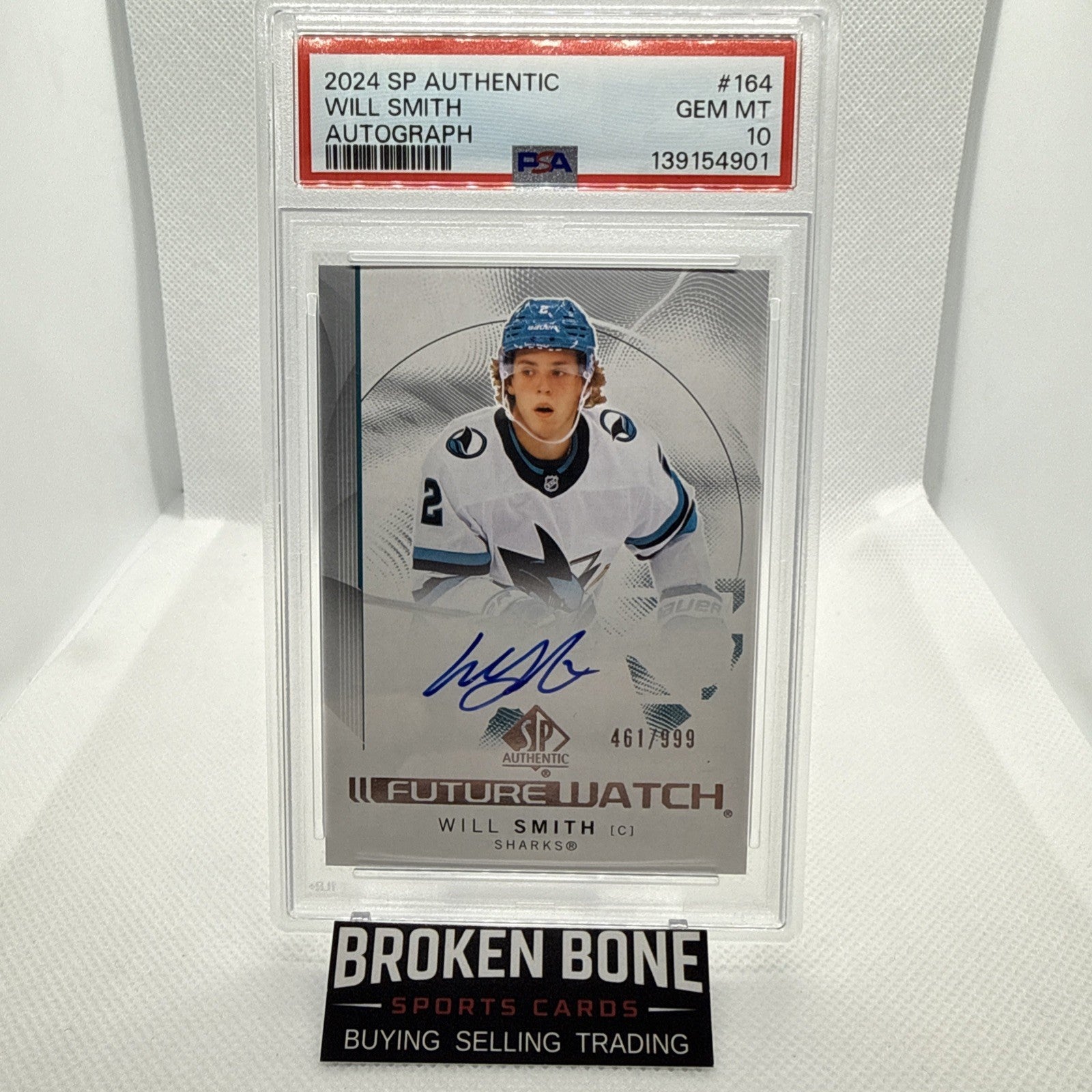 Will Smith 2024-25 SP Authentic Future Watch Auto Rookie /999 San Jose Sharks