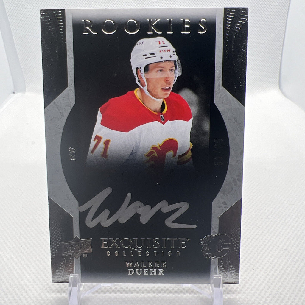 Walker Duehr 2023-24 Exquisite Collection Rookie Auto /99 Calgary Flames