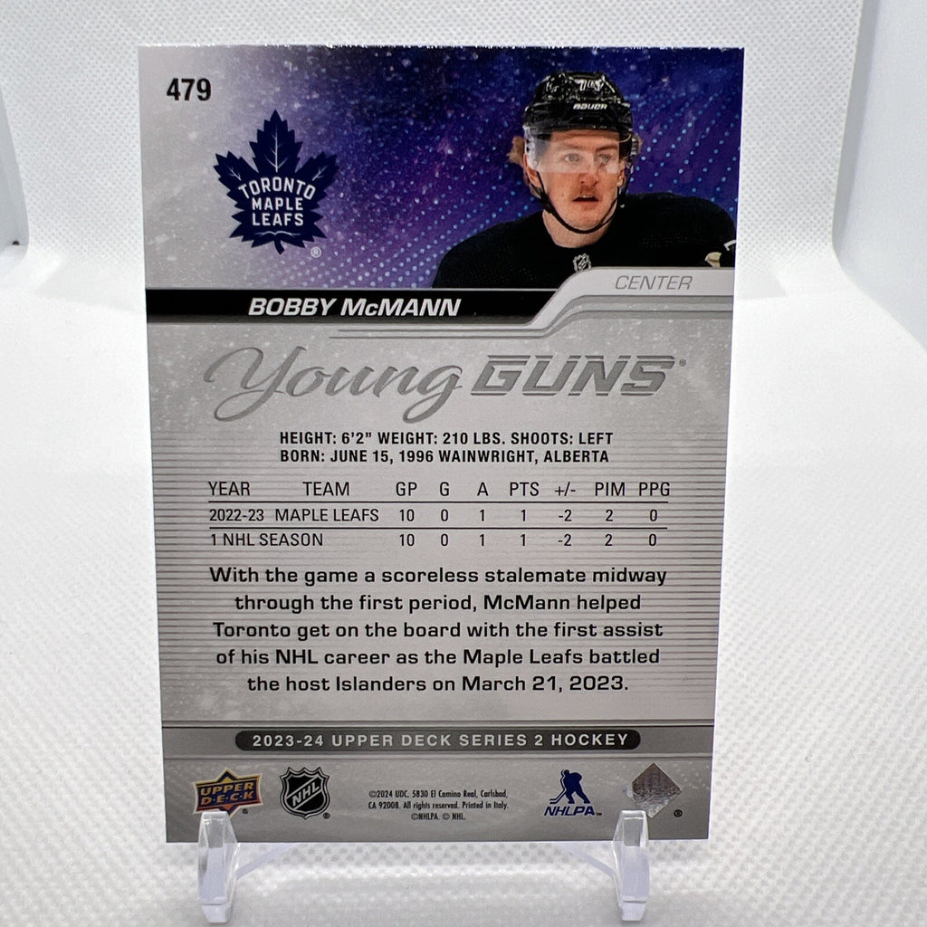 Bobby McMann 2023-24 Upper Deck Young Guns Rookie Toronto Maple Leafs 1 RC