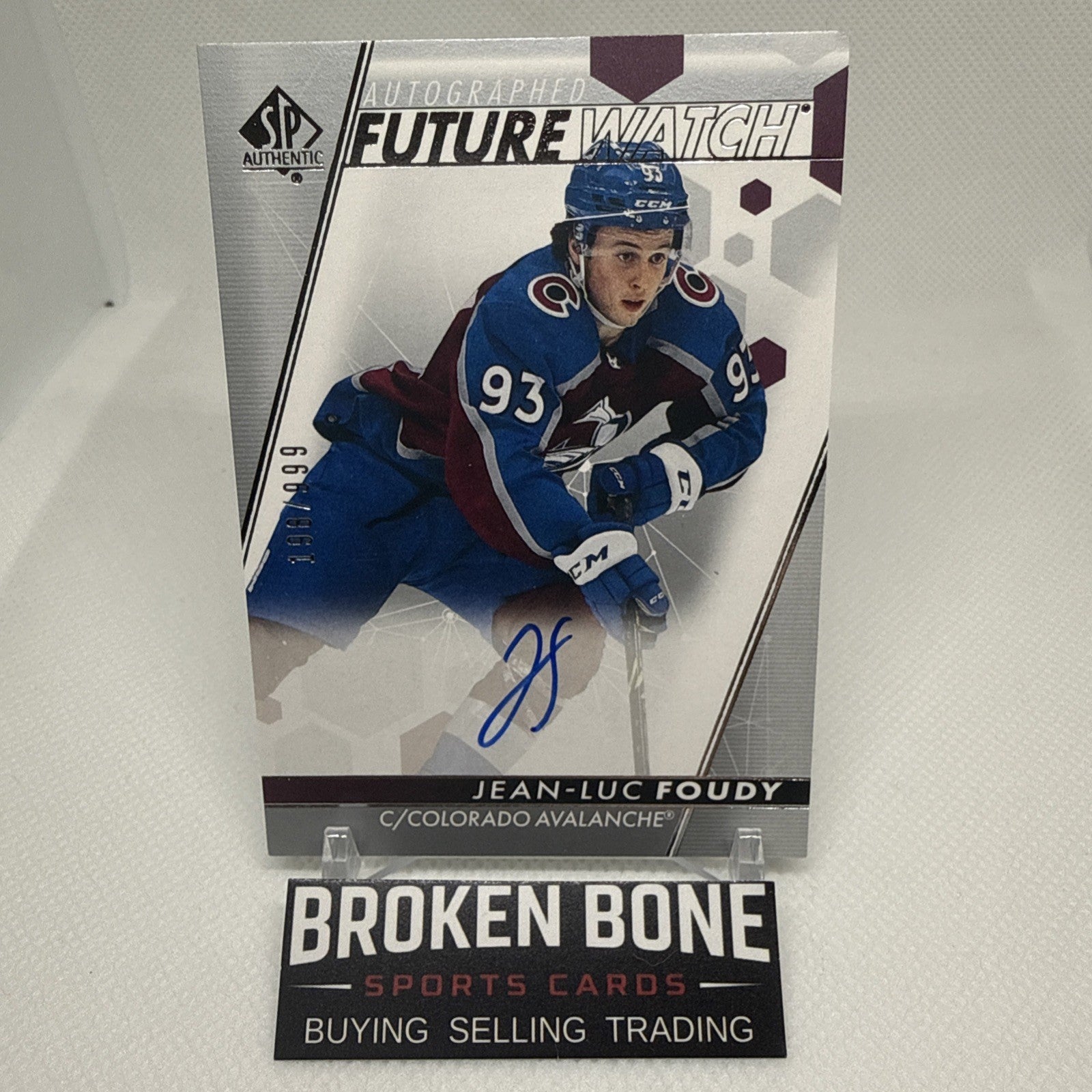 Jean-Luc Foudy 2022-23 SP Authentic Future Watch Auto /999 Colorado Avalanche