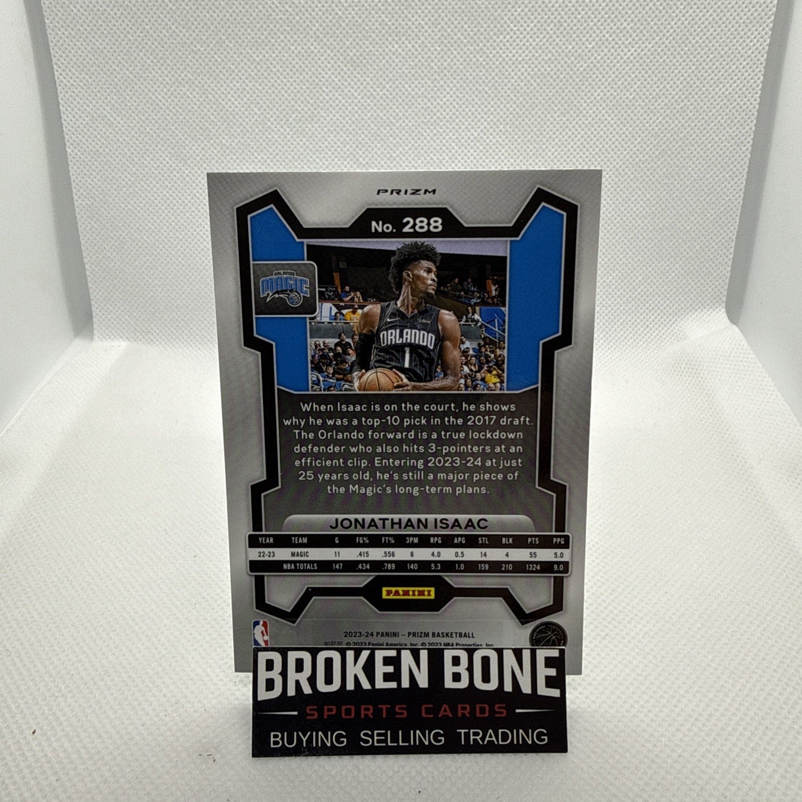 Jonathan Isaac 2023-24 Panini Prizm Green Cracked Ice SSP #288 Magic