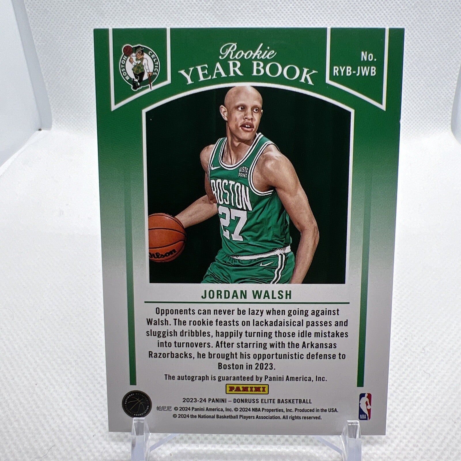 Jordan Walsh 2023-24 Donruss Elite Rookie Yearbook Boston Celtics