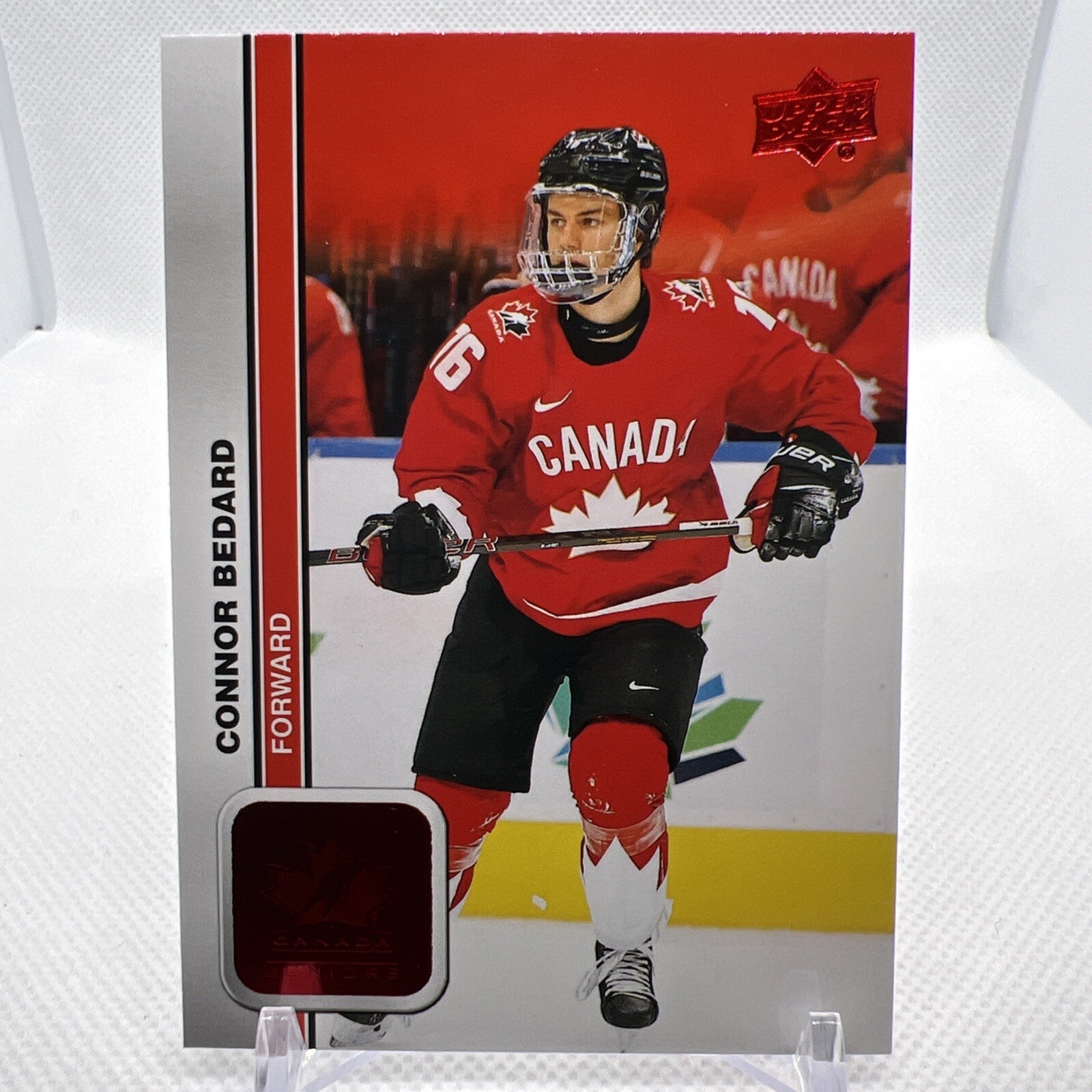 Connor Bedard 2023 Team Canada Red Foil Parallel RC Chicago Blackhawks