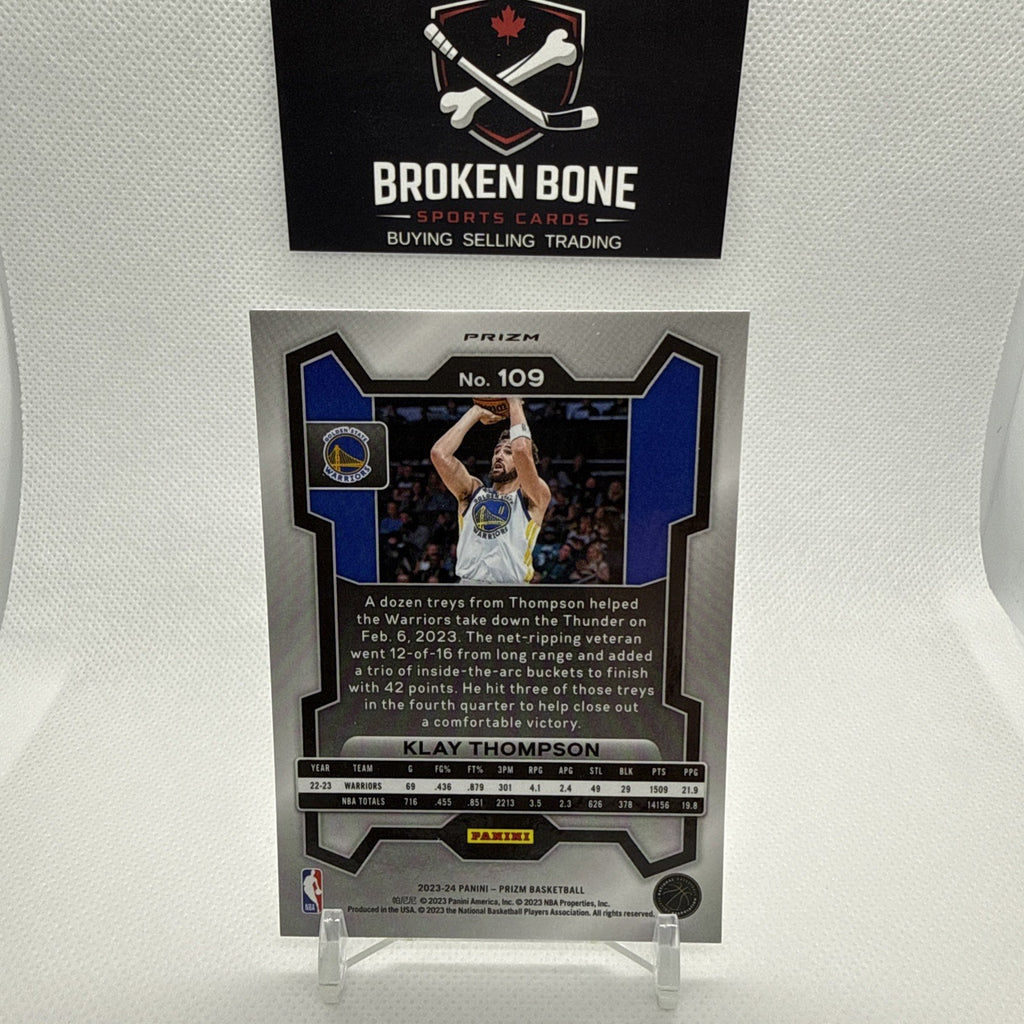 Klay Thompson 2023-24 Panini Prizm Silver Prizm #109 Warriors
