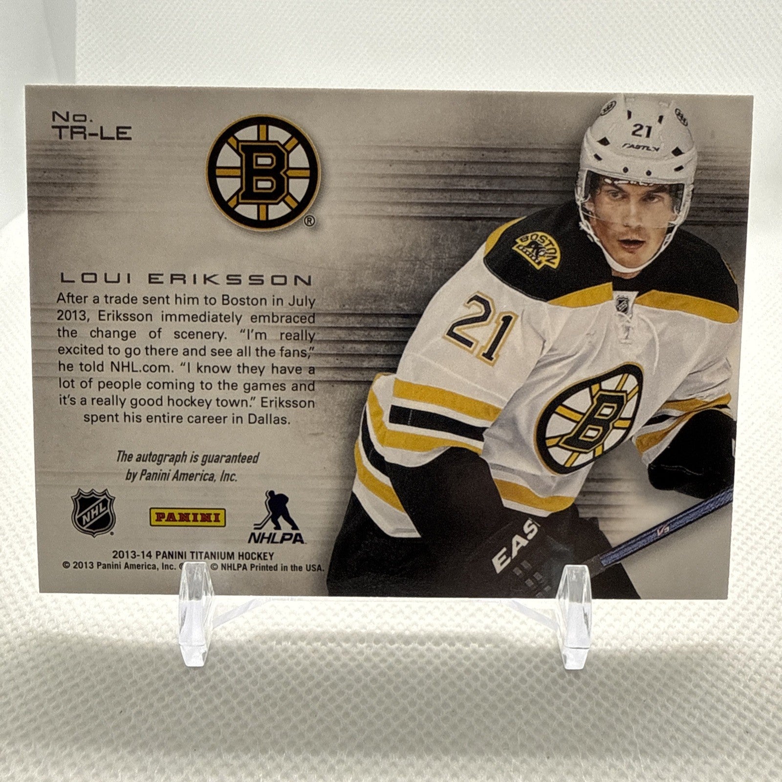 Loui Eriksson 2013-14 Panini Titanium Reserve Auto Boston Bruins