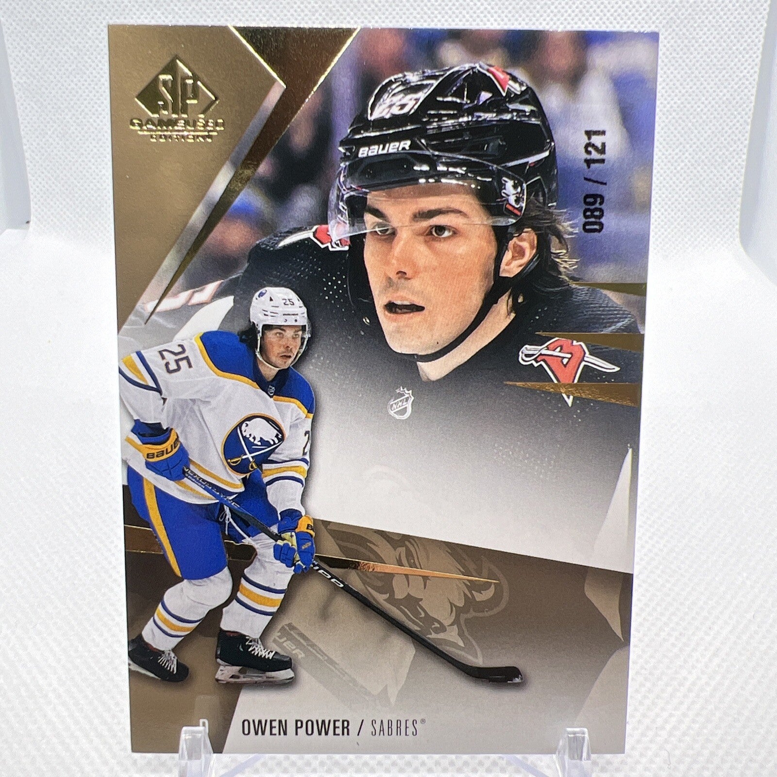 Owen Power 2023-24 SP Game Used Gold /121 Buffalo Sabres