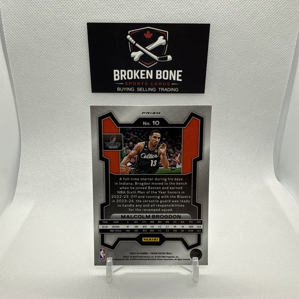 Malcolm Brogdon 2023-24 Panini Prizm Green Cracked Ice SSP #10 Trail Blazers