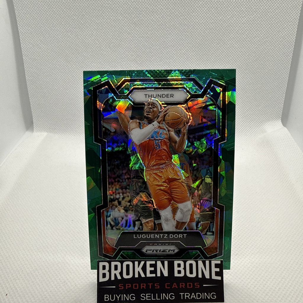 Luguentz Dort 2023-24 Panini Prizm Green Cracked Ice SSP #254 Thunder