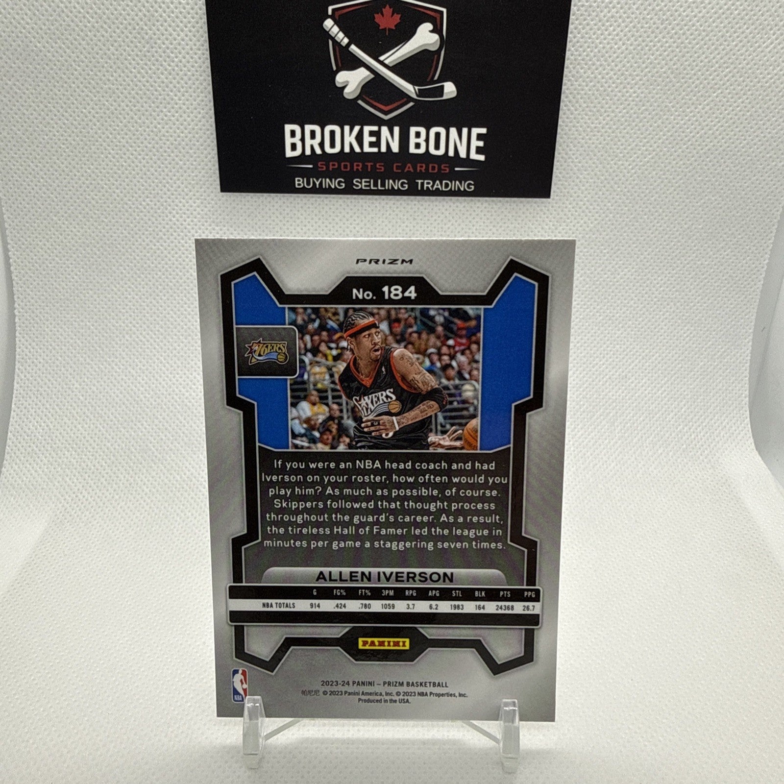 Allen Iverson 2023-24 Panini Prizm Silver Prizm #184 76ers