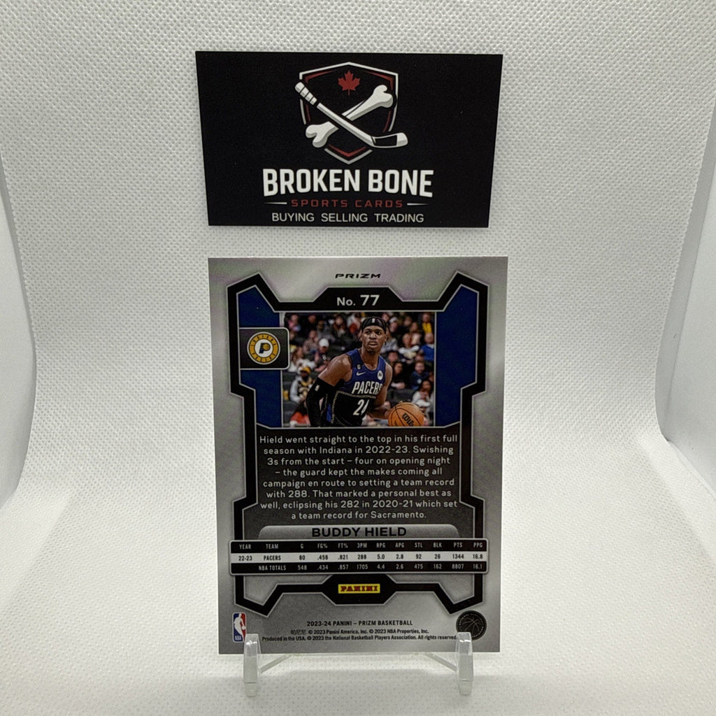 Buddy Hield 2023-24 Panini Prizm Green Cracked Ice SSP #77 Pacers