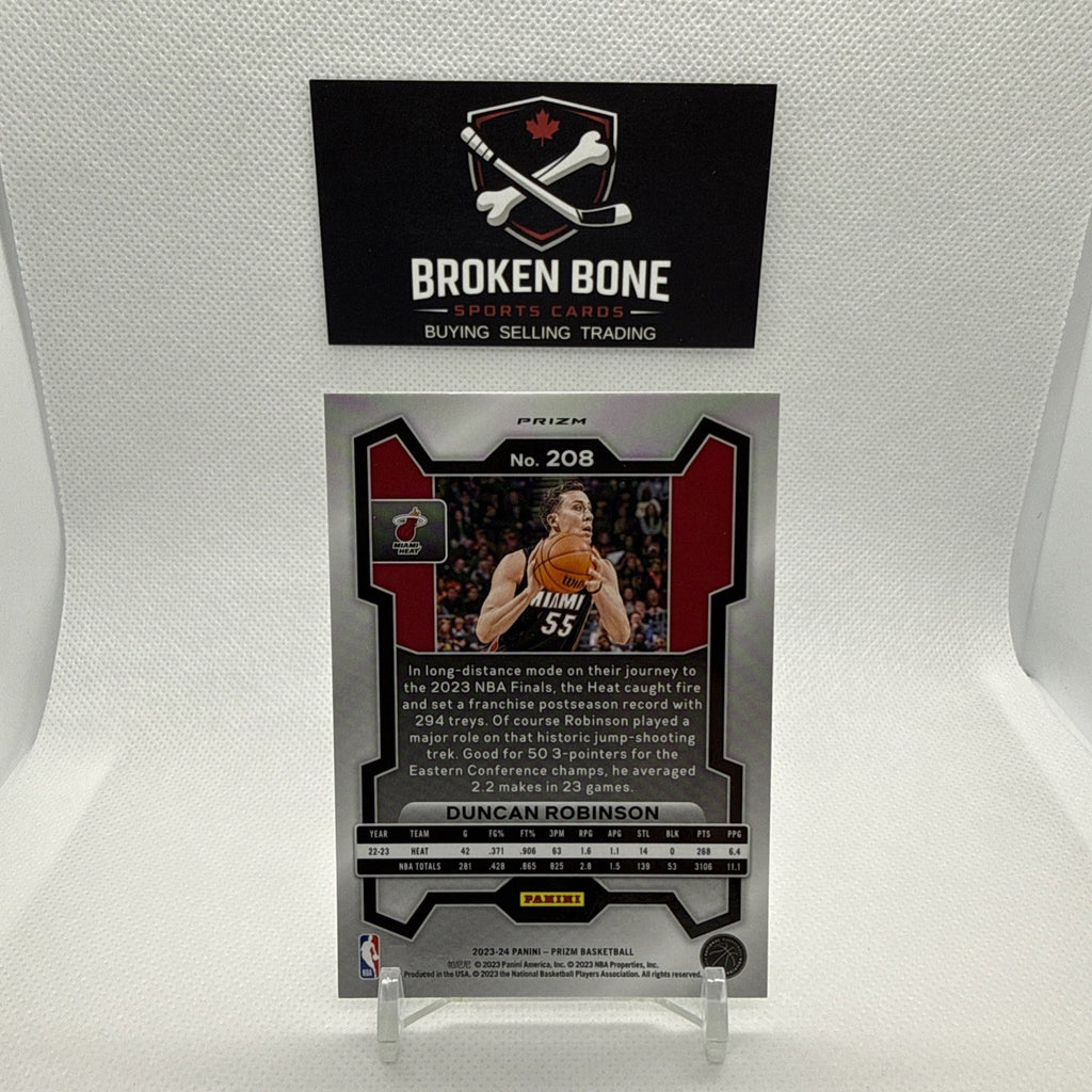Duncan Robinson 2023-24 Panini Prizm Green Cracked Ice SSP #208 Heat