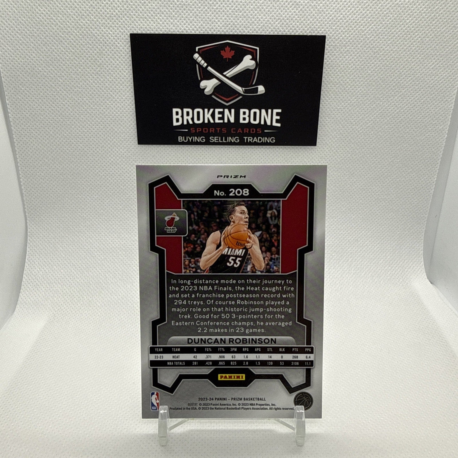 Duncan Robinson 2023-24 Panini Prizm Green Cracked Ice SSP #208 Heat