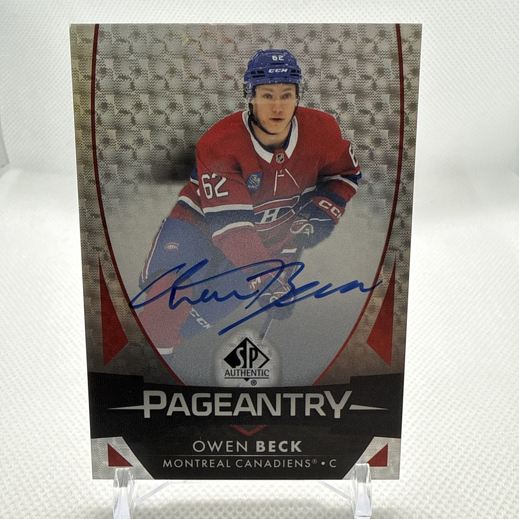 Owen Beck 2023-24 SP Authentic Pageantry Rookie Auto Montreal Canadiens