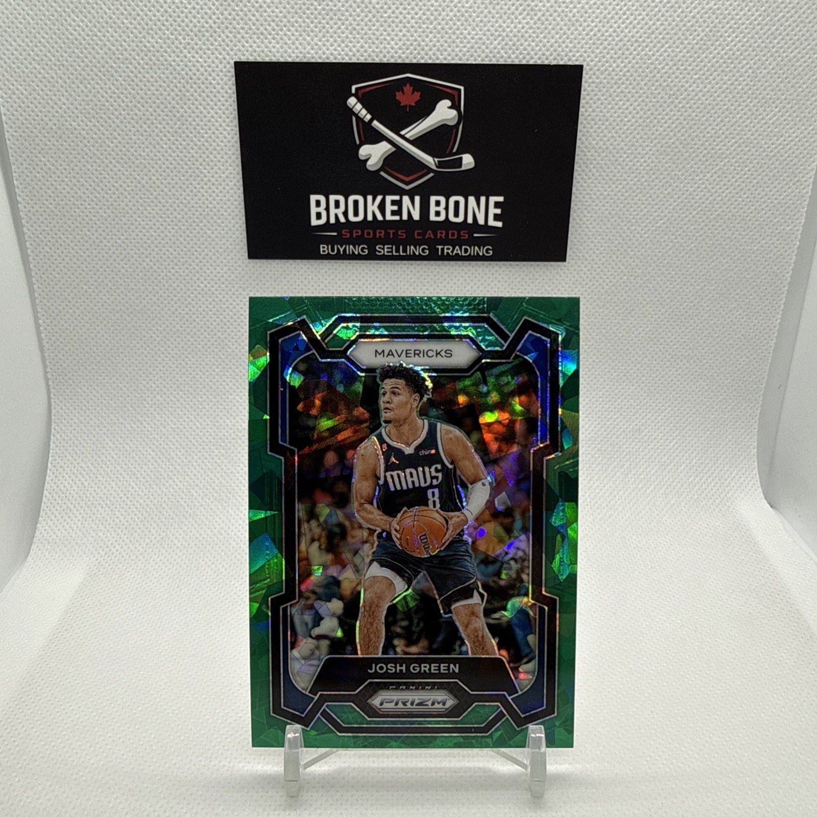 Josh Green 2023-24 Panini Prizm Green Cracked Ice SSP #201 Mavericks