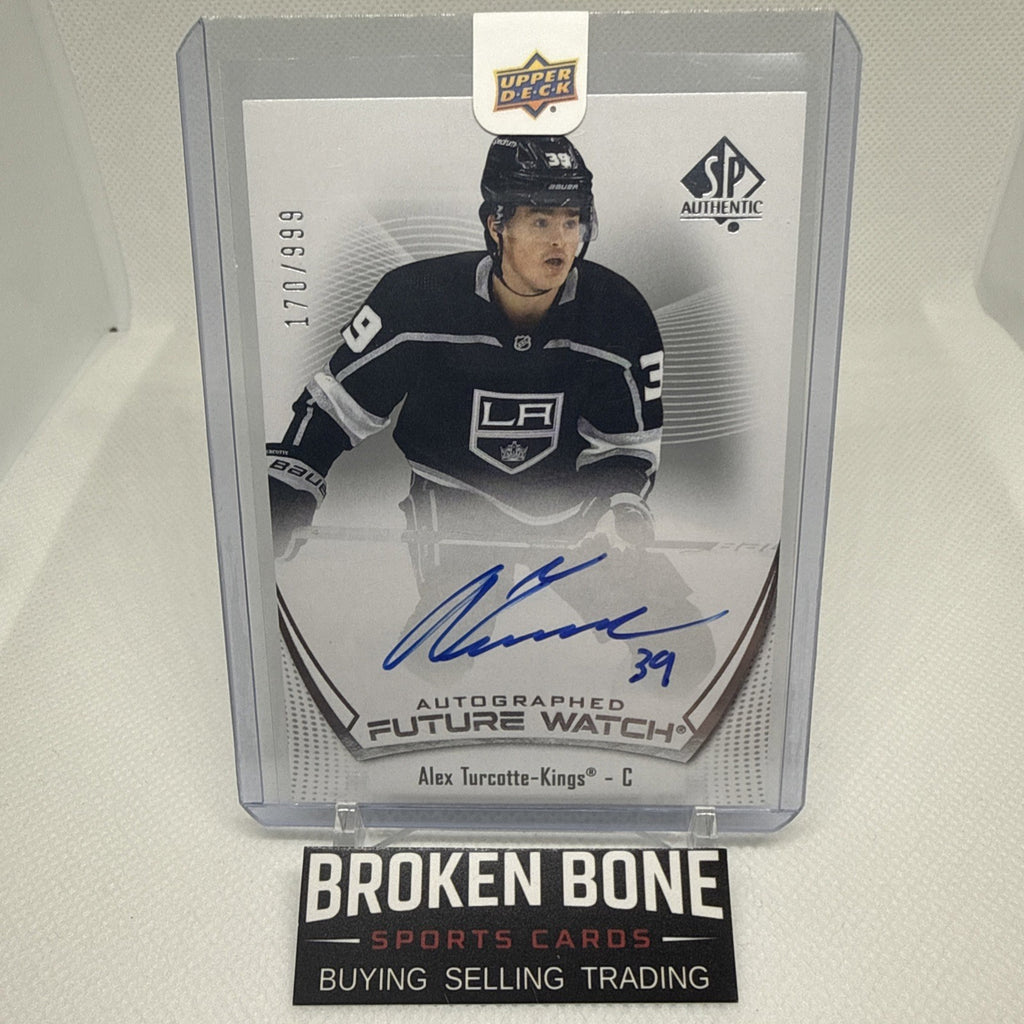 Alex Turcotte 2021-22 SP Authentic Future Watch Auto /999 Los Angeles Kings