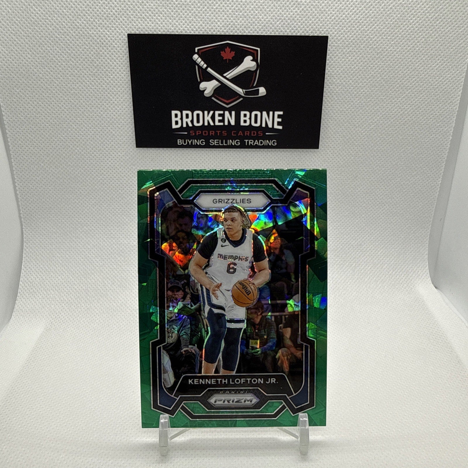 Kenneth Lofton Jr 2023-24 Panini Prizm Green Cracked Ice SSP #79 Grizzlies