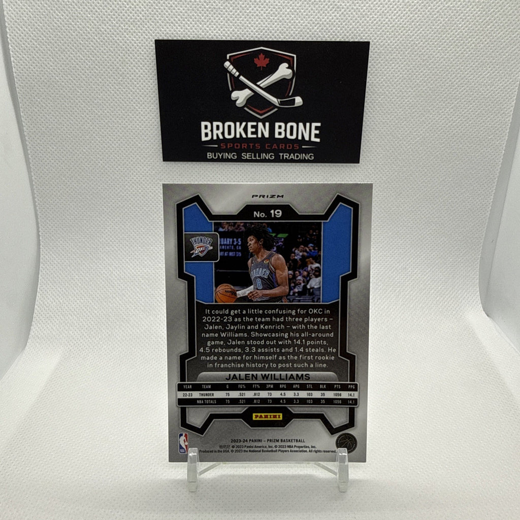 Jalen Wlliams 2023-24 Panini Prizm Green Cracked Ice SSP #19 Thunder