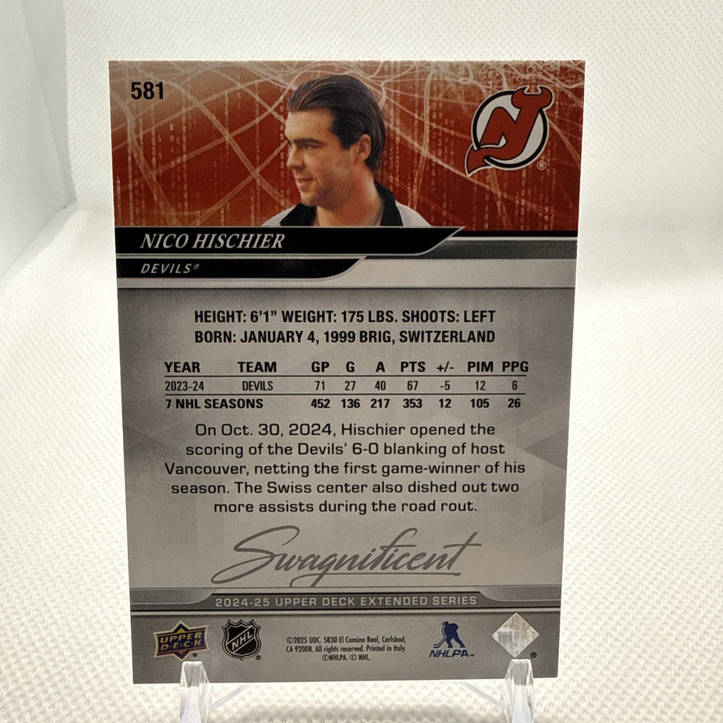 Nico Hischier 2024-25 Upper Deck Swagnificent SSP Case Hit New Jersey Devils