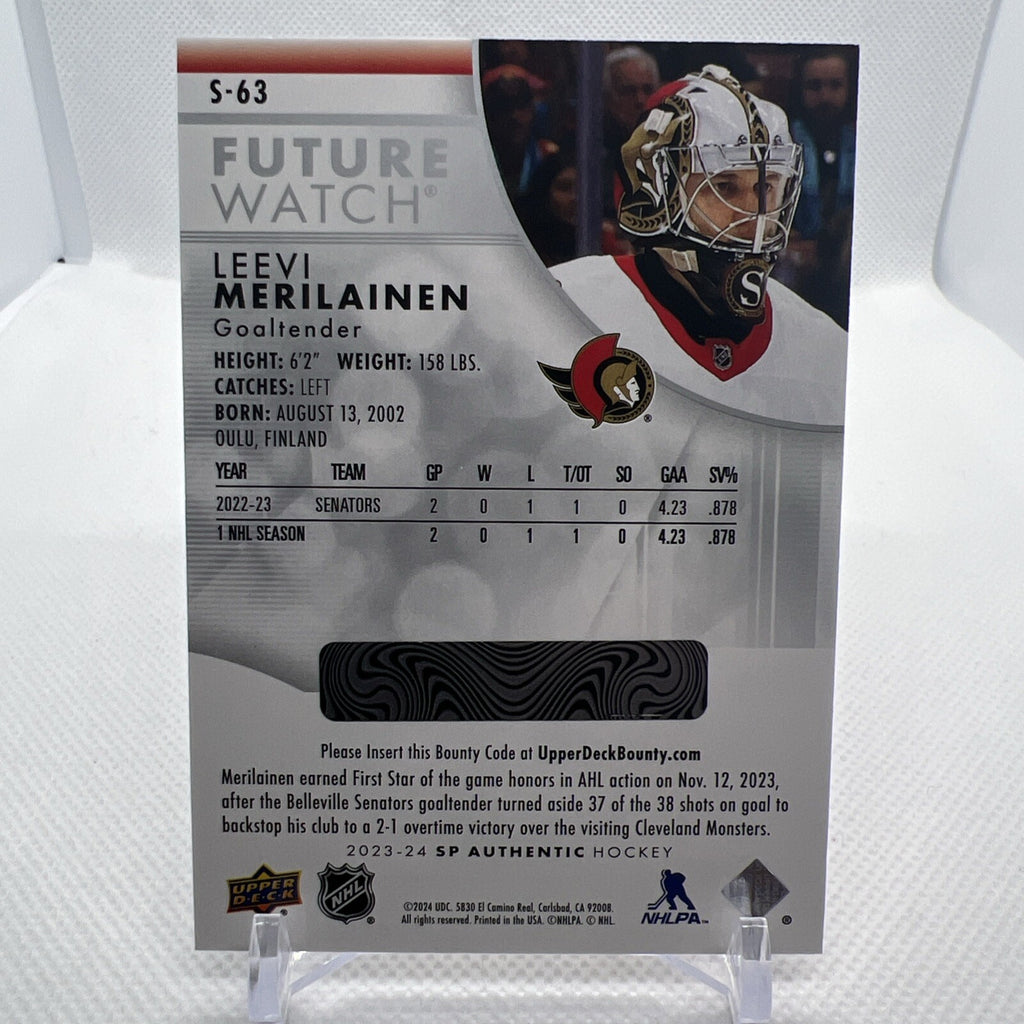 Leevi Merilaninen 2023-24 SP Authentic Future Watch Spectrum Fx Redemption