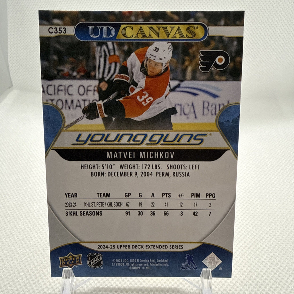 Matvei Michkov 2024-25 Upper Deck Young Guns Canvas RC Philadelphia Flyers