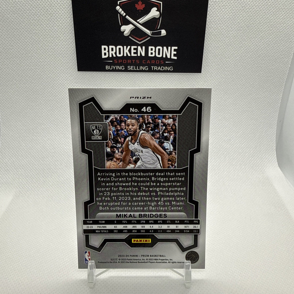Mikal Brdiges 2023-24 Panini Prizm Silver Prizm #46 Nets