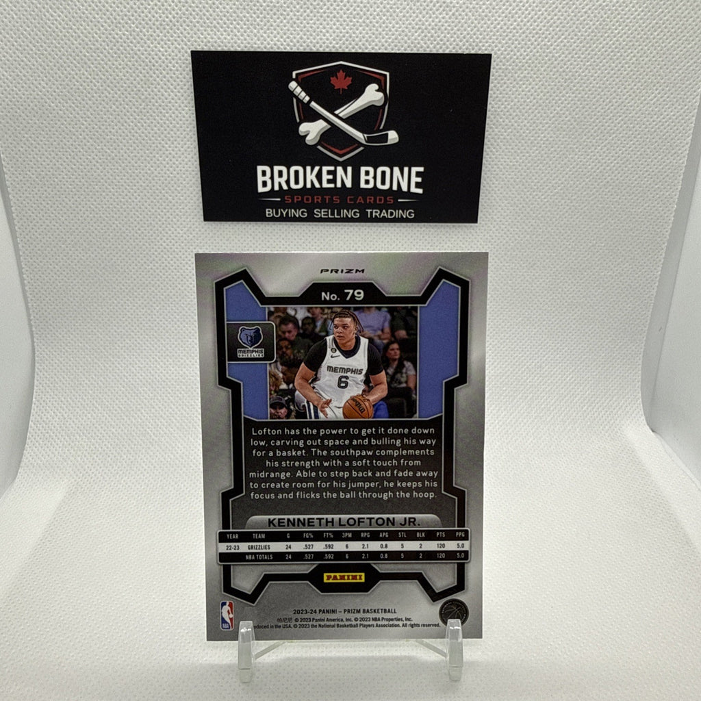 Kenneth Lofton Jr 2023-24 Panini Prizm Green Cracked Ice SSP #79 Grizzlies