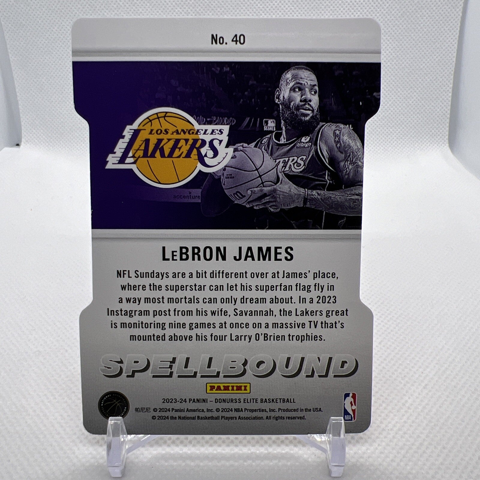 Lebron James 2023-24 Donruss Elite Orange Spellboung "S" Los Angeles Lakers