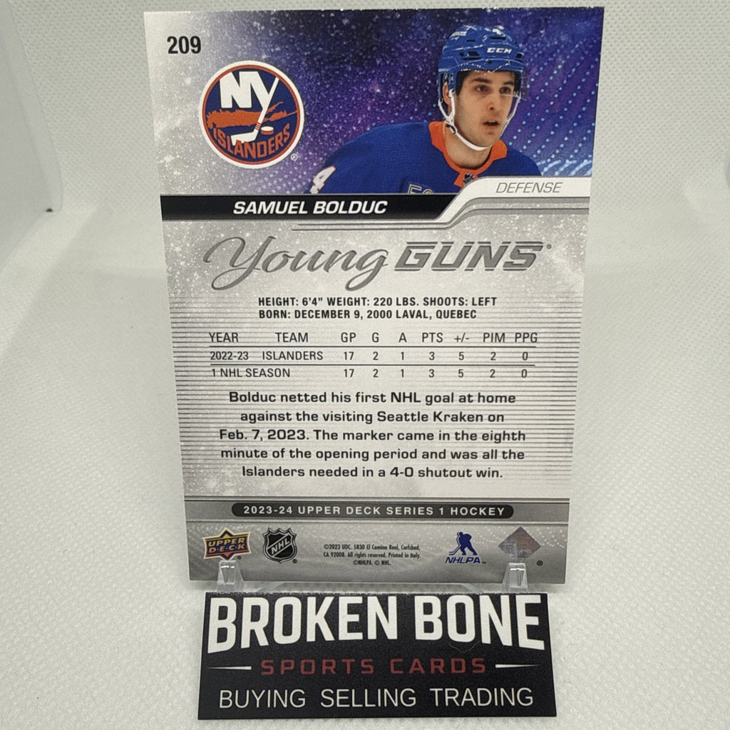 Samuel Bolduc 2023-24 Upper Deck Outburst Young Guns Rookie RC Islanders