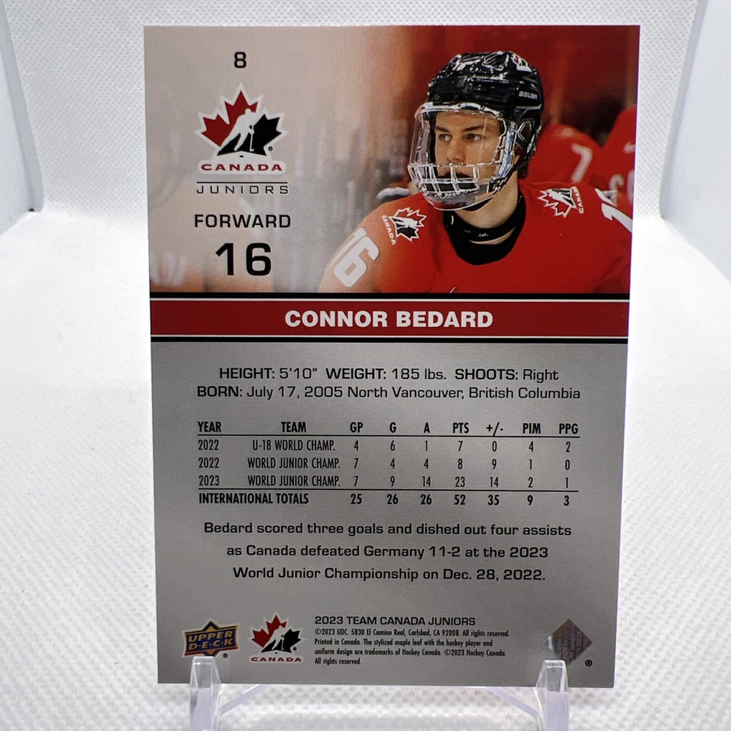 Connor Bedard 2023 Team Canada Red Foil Parallel RC Chicago Blackhawks