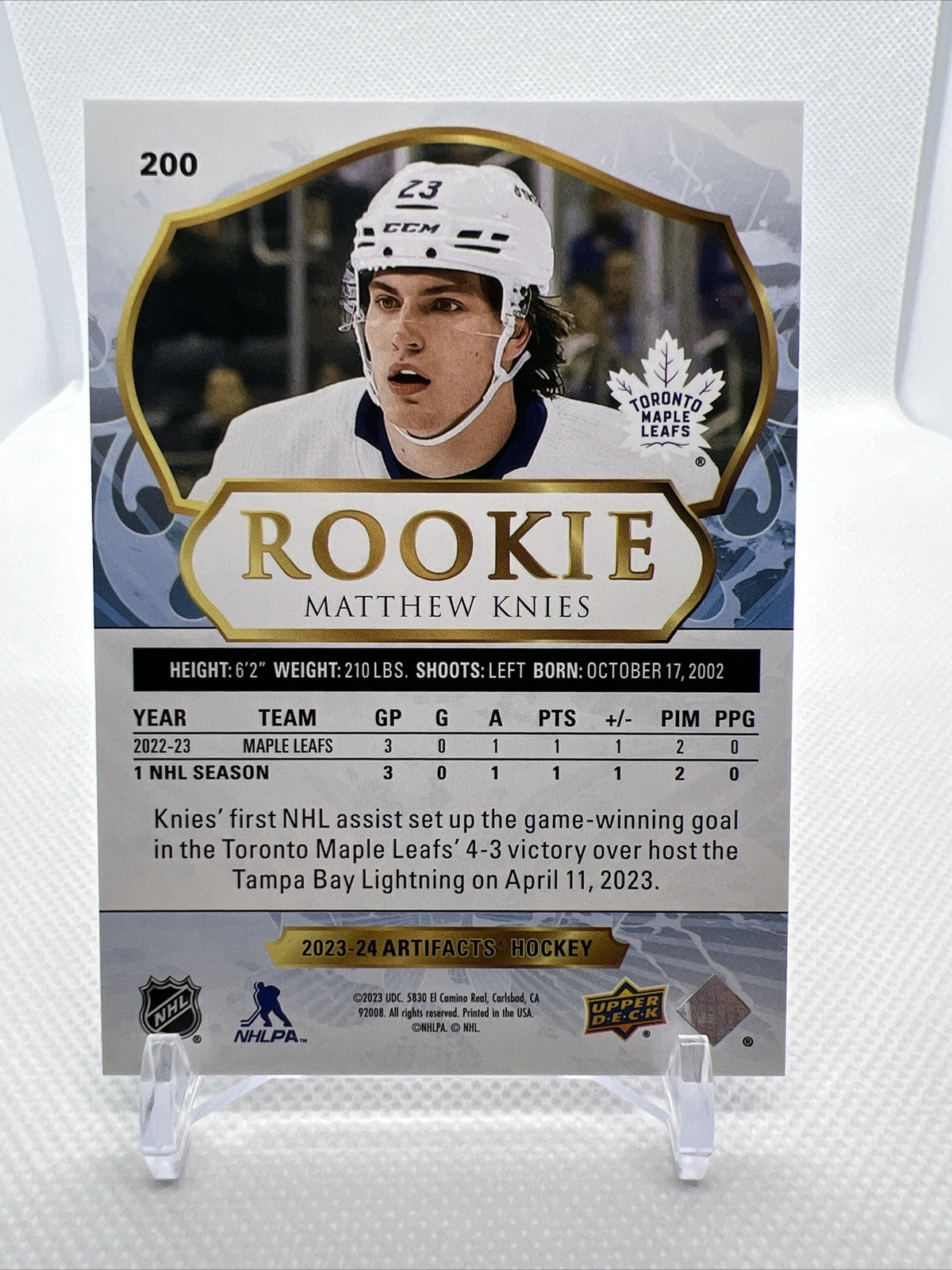Matthew Knies 2023-24 Upper Deck Artifacts Rookie /499 Ruby