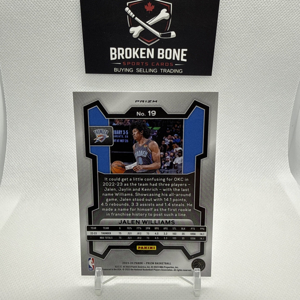 Jalen Williams 2023-24 Panini Prizm Silver Prizm #19 Thunder
