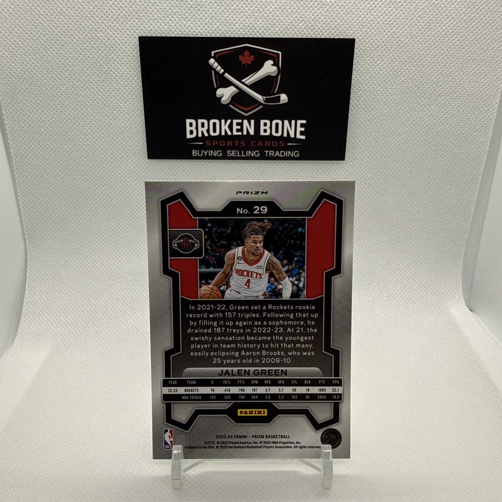 Jalen Green 2023-24 Panini Prizm Green Cracked Ice SSP #29 Rockets