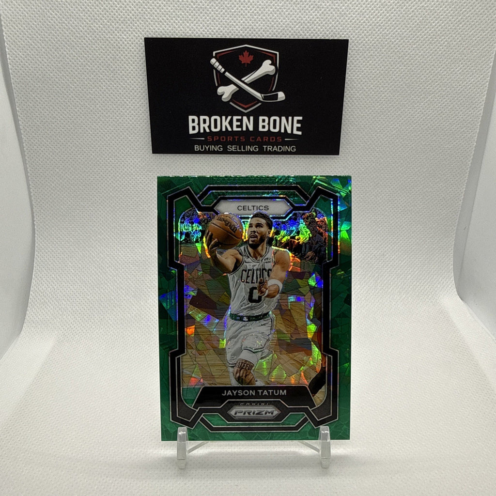 Jayson Tatum 2023-24 Panini Prizm Green Cracked Ice SSP #2 Celtics